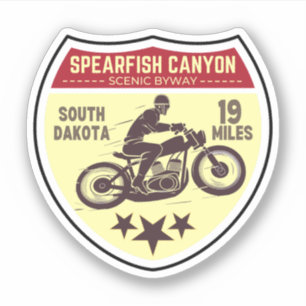 SPEARFISH CANYON SCENIC BYWAY MOTORCYKELTURER KLISTERMÄRKEN