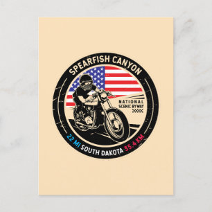 Spearfish Canyon South Dakota motorcykel Vykort