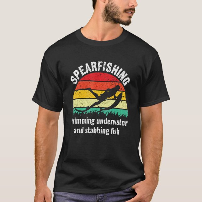 Spearfish Definition Freediving Spear Fisherman T Shirt (Framsida)