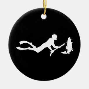 Spearfish Diver Julgransprydnad Keramik