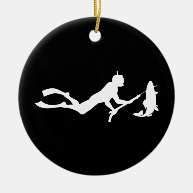Spearfish Diver Julgransprydnad Keramik (Framsidan)
