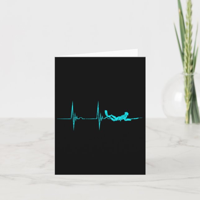 Spearfish Heartslag Ekg Pulse Dive Spearfisher Kort (Framsida)