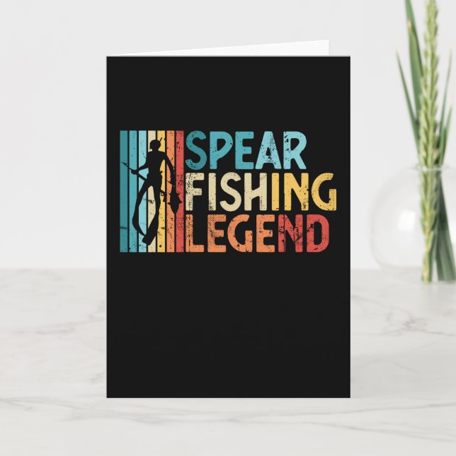Spearfish Legend Retro Spear Fishing Gift Kort (Framsida)