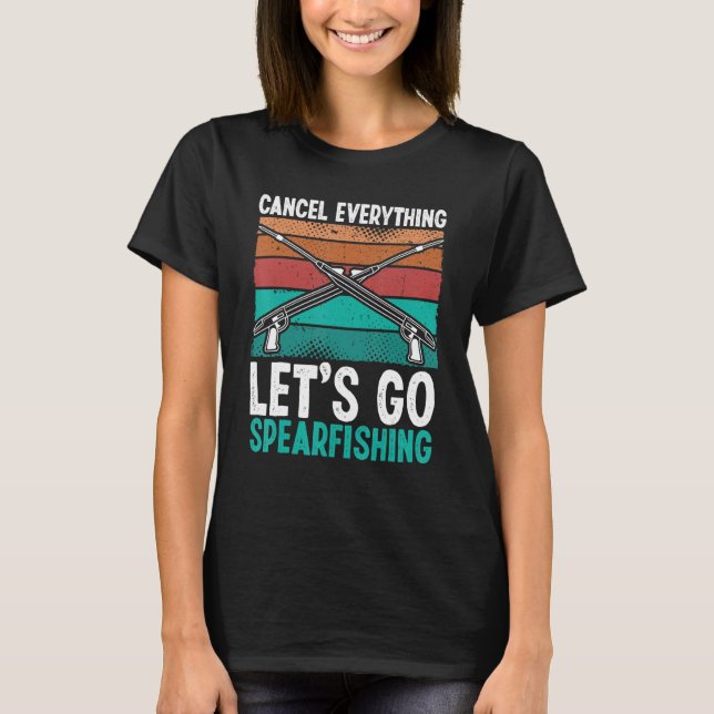 Spearfisher Fishing Lets go Spearfishing Retro Fre T Shirt (Framsida)
