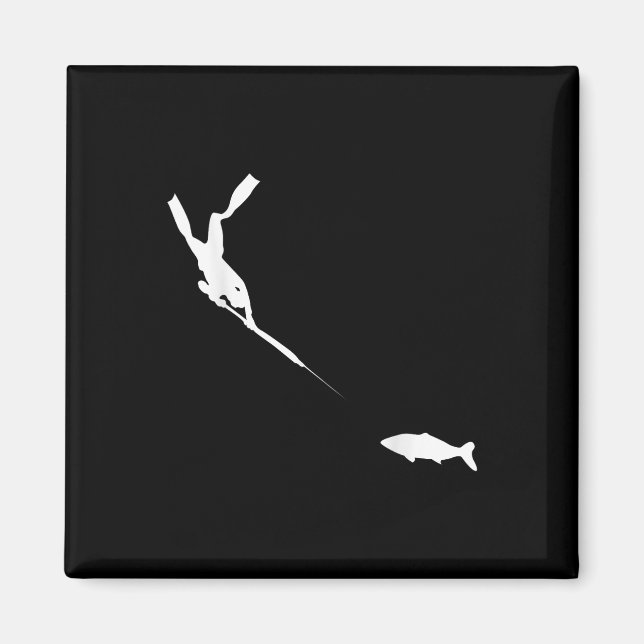 Spearfishing Fridykare Fiskjakt Tröja Magnet (Framsidan)