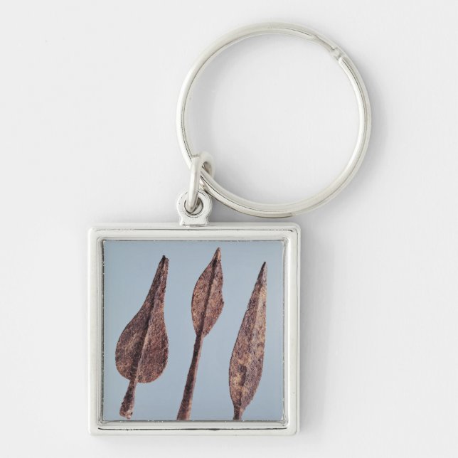 Spearheads Fyrkantig Silverfärgad Nyckelring (Framsidan)