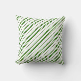 Spearmint Candy Cane Christmas Stripes Kudde