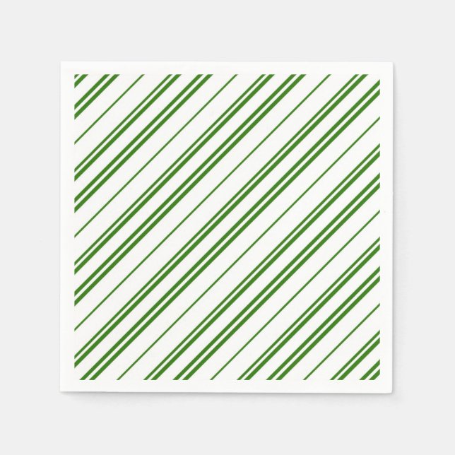 Spearmint Candy Cane Christmas Stripes Pappersservett (Framsidan)