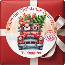 Special Christmas Delivery Cute Holiday Gift Runt Klistermärke