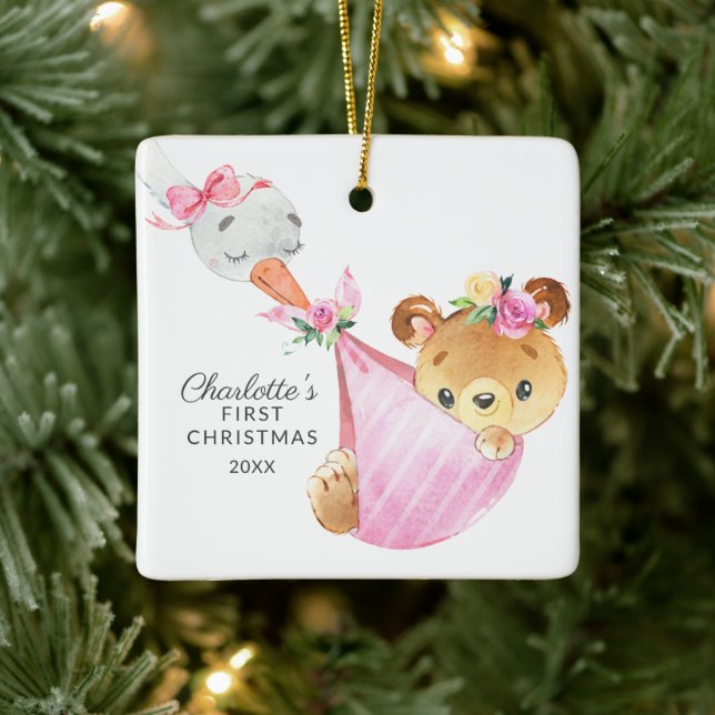 Special Delivery Baby's First Christmas Bear Julgransprydnad Keramik (Träd)