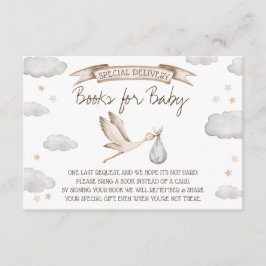Special Delivery! Brown & Tan Stork Books for Baby Tilläggskort