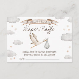 Special Delivery! Brown & Tan Stork Diaper Raffle Tilläggskort