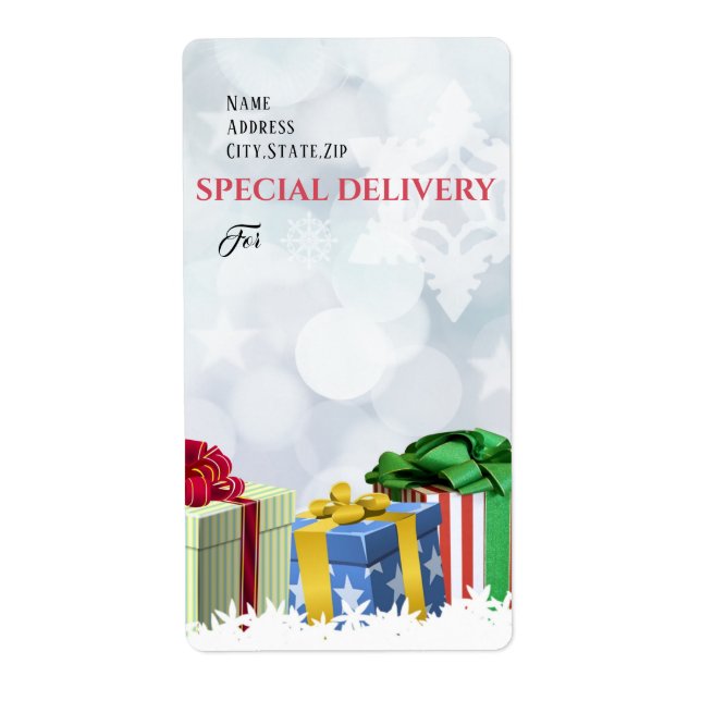 SPECIAL DELIVERY,  Festiva julpaket Fraktsedel (Framsidan)