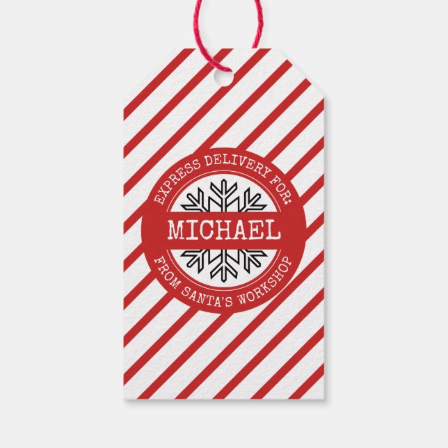 Special Delivery From Santa North Pole Christmas Presentetikett (Baksidan)