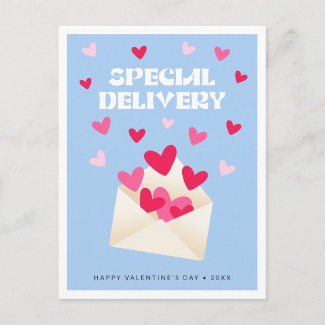 Special delivery Hearts Envelope Valentine's Day Vykort (Framsida)