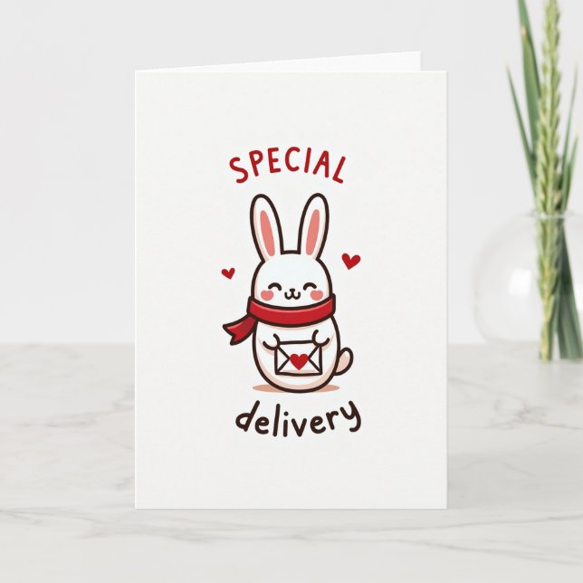 Special Delivery Rabbit Card Kort (Framsida)