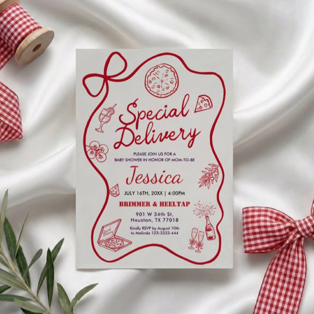 Special Delivery Whimsical Baby Shower Invitation Inbjudningar (Skapare uppladdad)