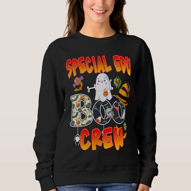 Special Edu Boo Crew Halloween  Ghost Teaching T Shirt (Framsida)