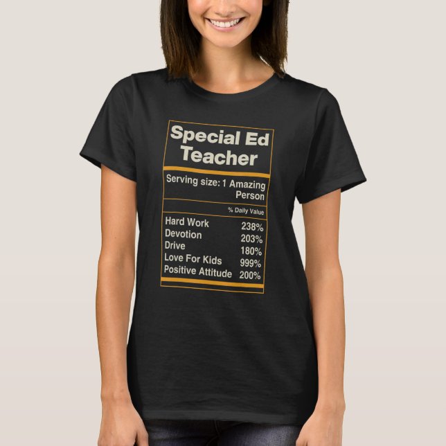 Special Education Teacher SPED Speducator Nutritio T Shirt (Framsida)