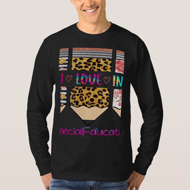 Special Education Tie Dye Teach Love Inspire Penci T Shirt (Framsida)