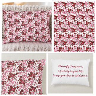 Special Floral Pattern with text Prydnadskudde