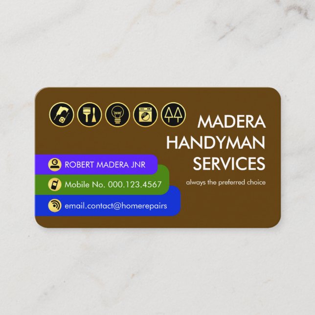 Special Handyman Tabs Hemreparation Visitkort (Framsida)