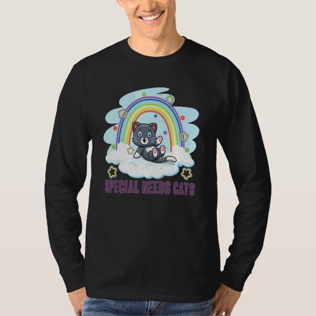 Special Needs Cats Rainbow T Shirt (Framsida)