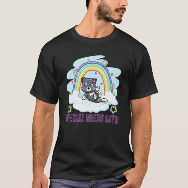 Special Needs Cats Rainbow T Shirt (Framsida)