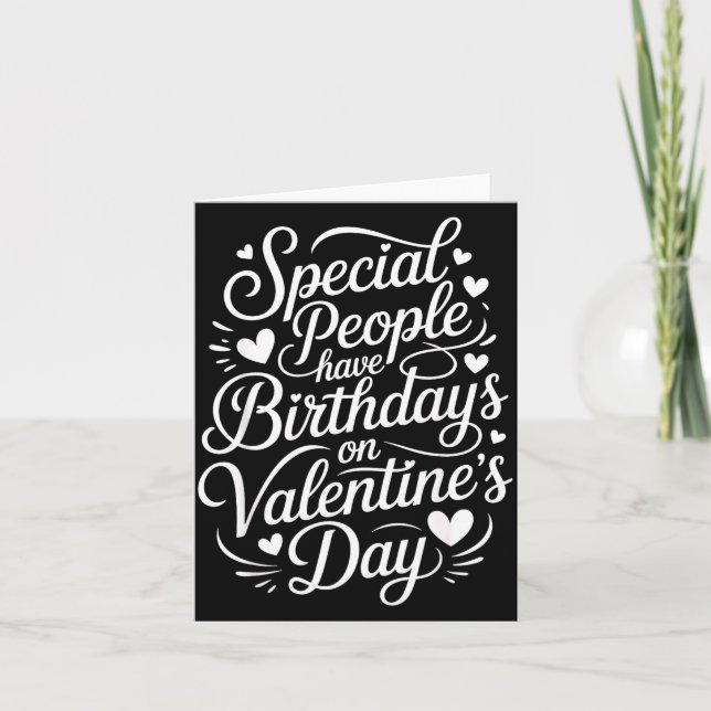 Special People Born Valentine’s Day Heartfelt Febr Kort (Framsida)