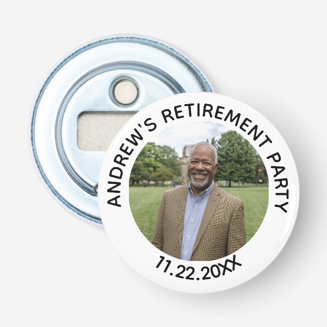 Special Photo Elegant Retirement Party Flasköppnare (Framsidan)