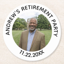 Special Photo Elegant Retirement Party Underlägg Papper Rund