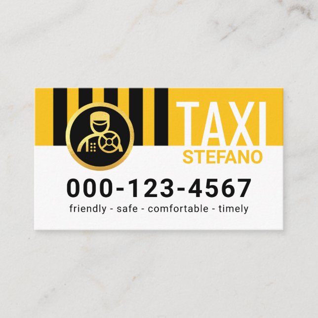Special Vertical Black Taxi Stripes Visitkort (Framsida)