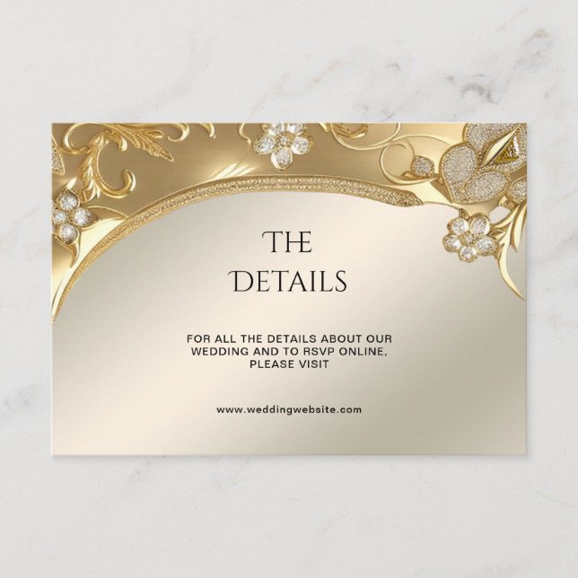 Specialadaptern för Guld Ornate Blommigt Tilläggskort (Framsida)