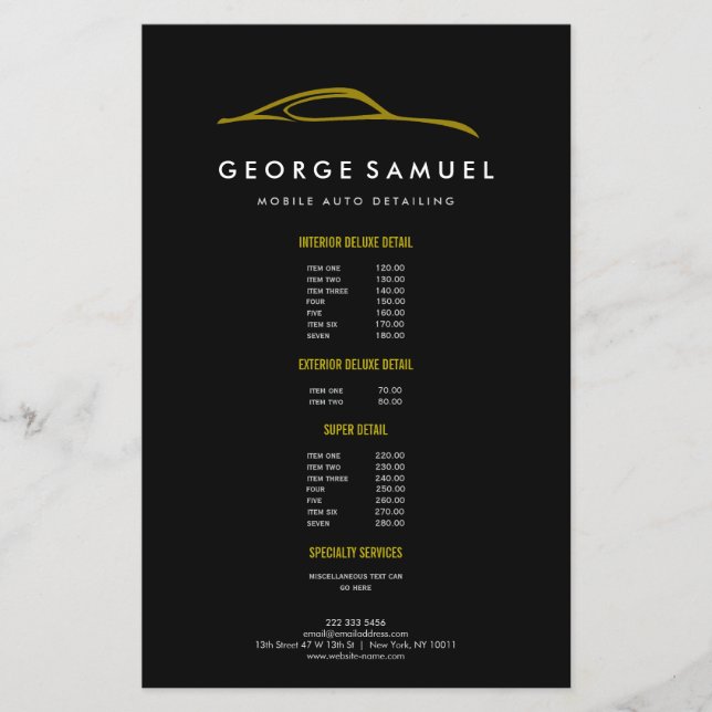 Specialanpassad bilreparation & Modern bildetaljer Flygblad (Framsidan)