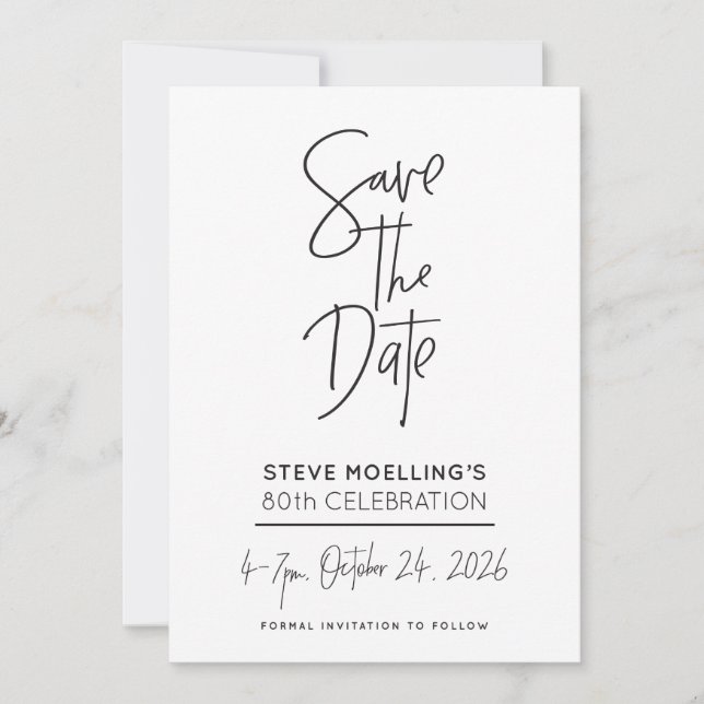 SPECIALBESTÄLLNING Steves 80-årsdag Spara Datumet (Framsida)