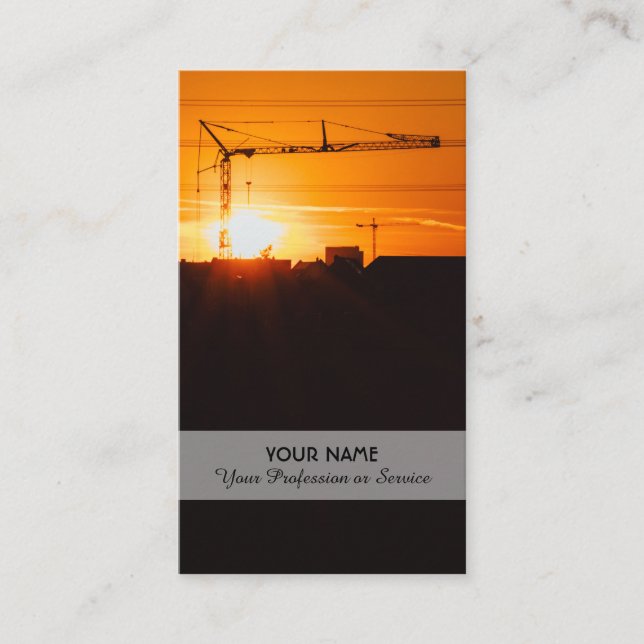 Specialbusi för bygg- och kranbussar i torn visitkort (Framsida)