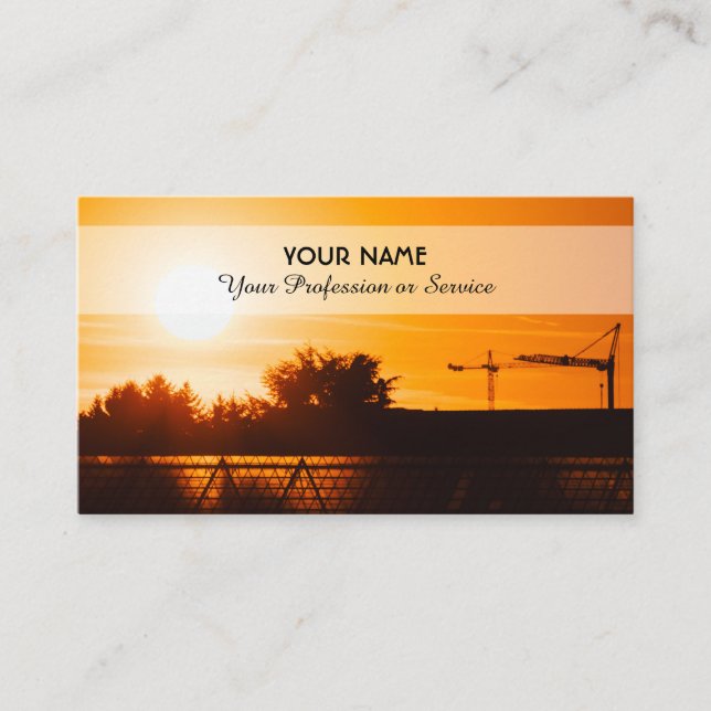 Specialbusi för bygg- och kranbussar i torn visitkort (Framsida)