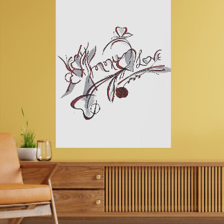 specialdesignad handritad kalligrafi poster