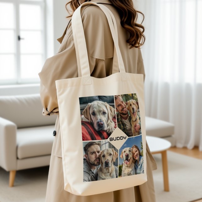 specialdesignad hund fotokollage husdjur tygkasse (Skapare uppladdad)