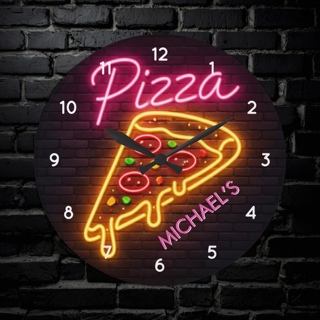 Specialdesignad italiensk pizzeria Pizza kök / res Stor Klocka (Skapare uppladdad)