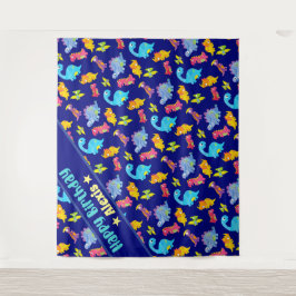 Specialdesignad Marinblå Färgrik Dinosaurie Tema F