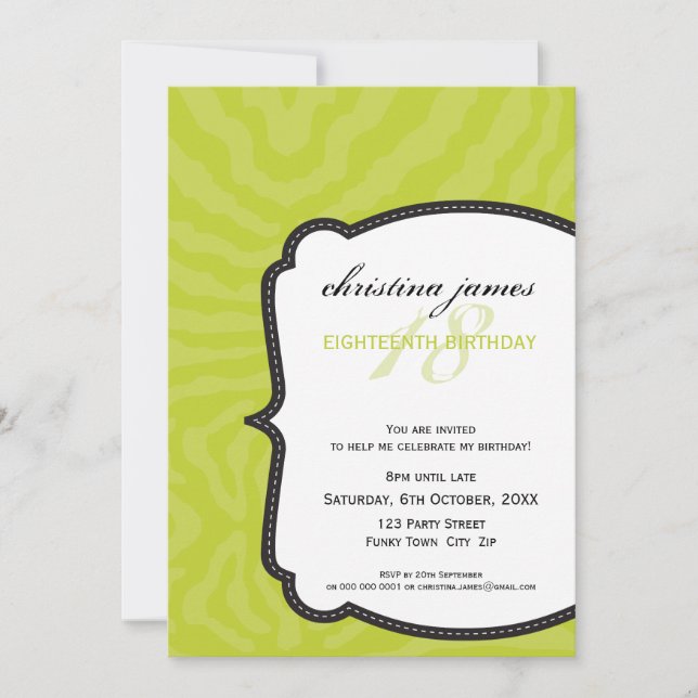 SPECIALHÄNDELSE INBJUDER :: superb zebra 11P Inbjudningar (Framsida)