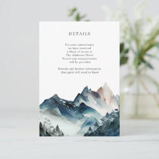 Specialhölje för blå vattenfärg, Rustic Mountains Tilläggskort