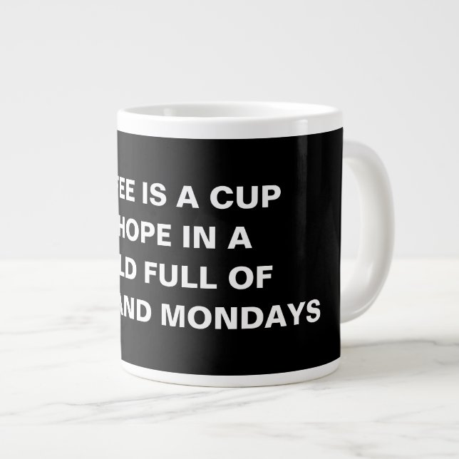 Specialiserad minimalistisk rolig kaffecitat-mugg jumbo mugg (Framsida höger)