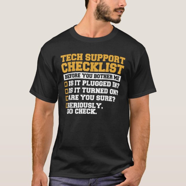 Specialist för informationsteknik Teknisk support T Shirt (Framsida)
