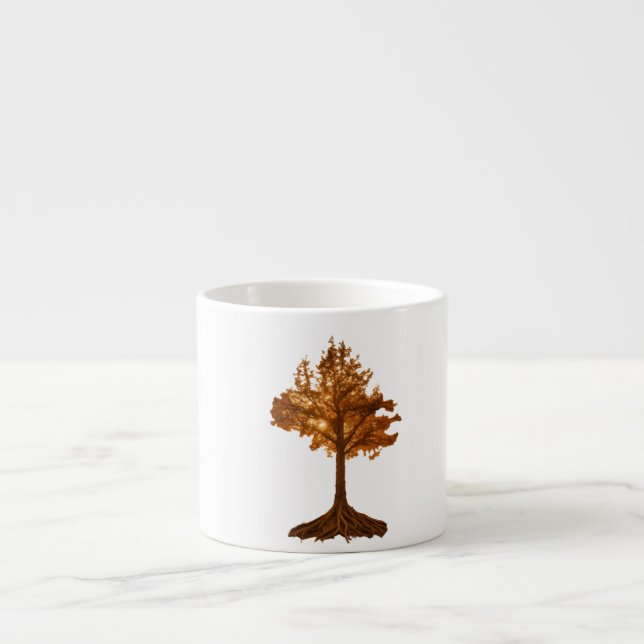 Specialitet Espresso Mugg - Livets träd Design Espressomugg (Framsidan)