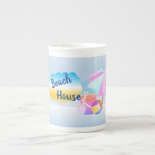 Specialitet för Blue Beach House Mugg Benporslin Mugg