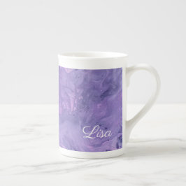 Specialitet för lila Abstrakt Bone China Mugg Benporslin Mugg