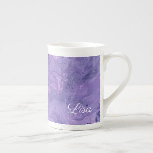 Specialitet för lila Abstrakt Bone China Mugg Benporslin Mugg