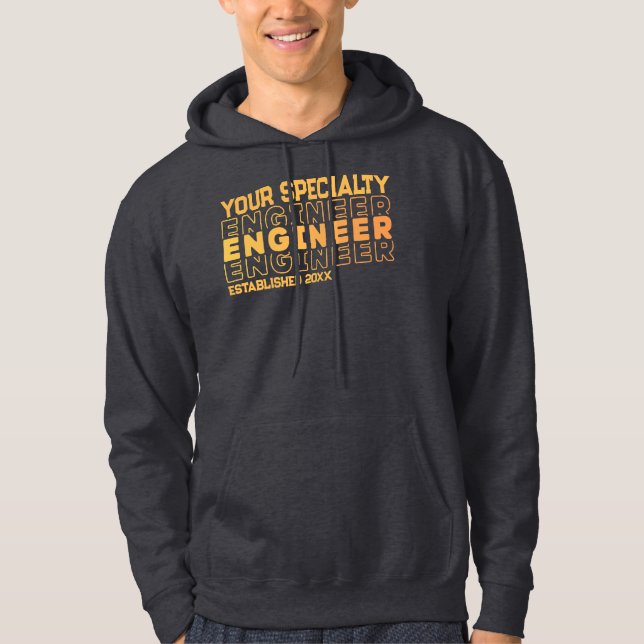 Specialitet för personlig Engineering Studenten-år Hoodie (Framsida)